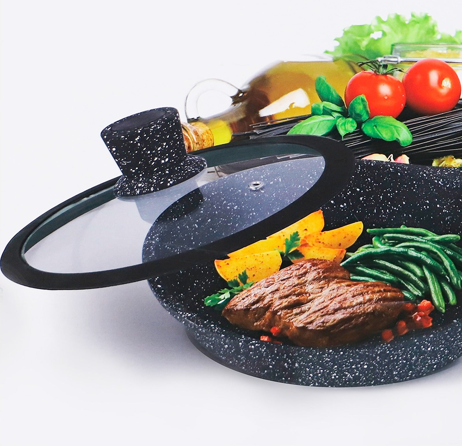 Sartén Renahouse Mármol Antiadherente 20 cm con Tapa | Pago Contraentrega en Colombia